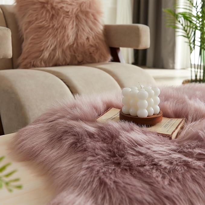 EasyJoy Ultra Soft Fluffy Shaggy Area Rug Faux Fur Rug Chair Cover Seat Pad - Image 5