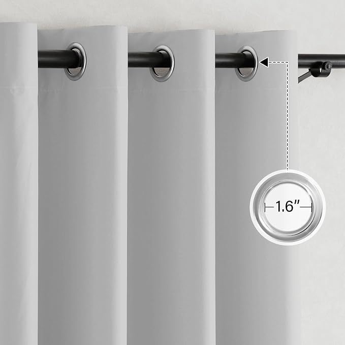 NICETOWN 100% Blackout Off White Curtains - Image 2