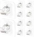 10PCS Curtain Rods No Drilling, Bracket No Drill Curtain Rod Brackets Self by Codoule
