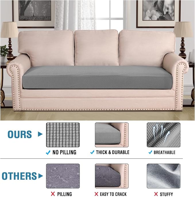 H.VERSAILTEX Super Stretch Individual Seat Cushion Covers Sofa Covers Couch - Image 2