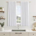 Guken White 100% Blackout Linen Curtains 54 Inch Length 2 Panels Set by Guken
