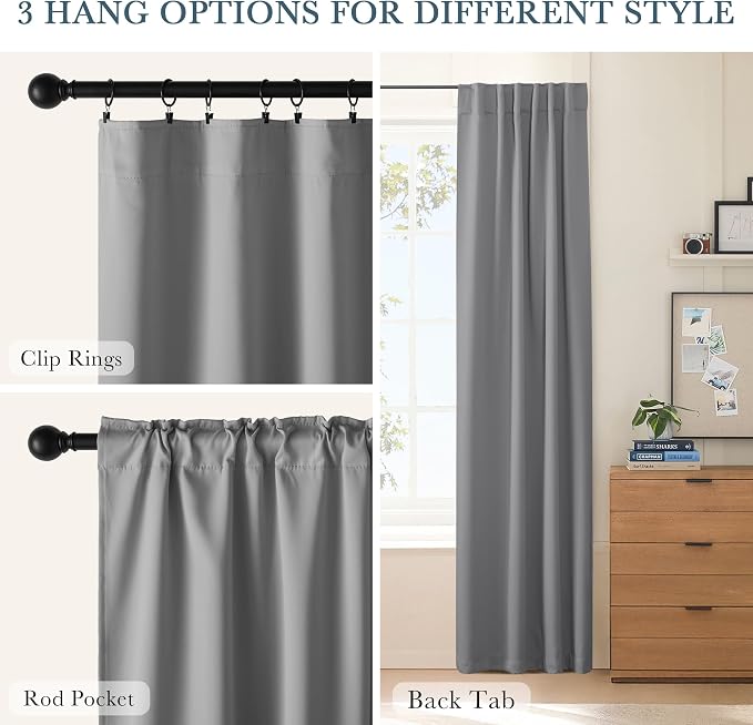 PONY DANCE Blackout Curtains for Bedroom, Room Darkening 96 inch Curtains 2 - Image 4