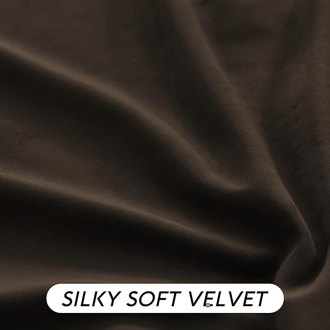 RYB HOME Brown Velvet Curtains 102 inches - Image 5