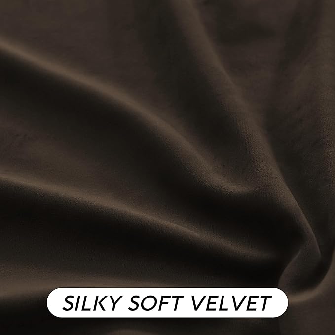 RYB HOME Brown Velvet Curtains 84 inches - Image 5