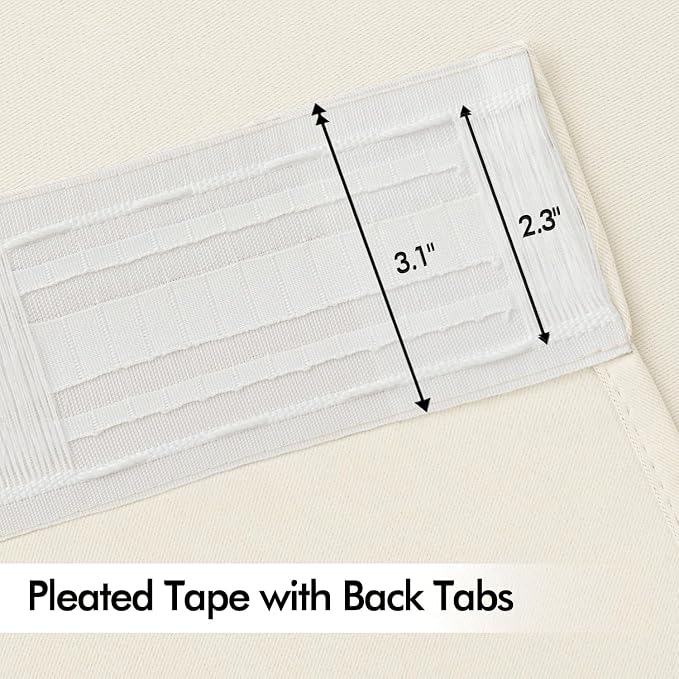 MIULEE Birch Back Tab Blackout Curtains 102 Inch Long 2 Panels Set - Image 4