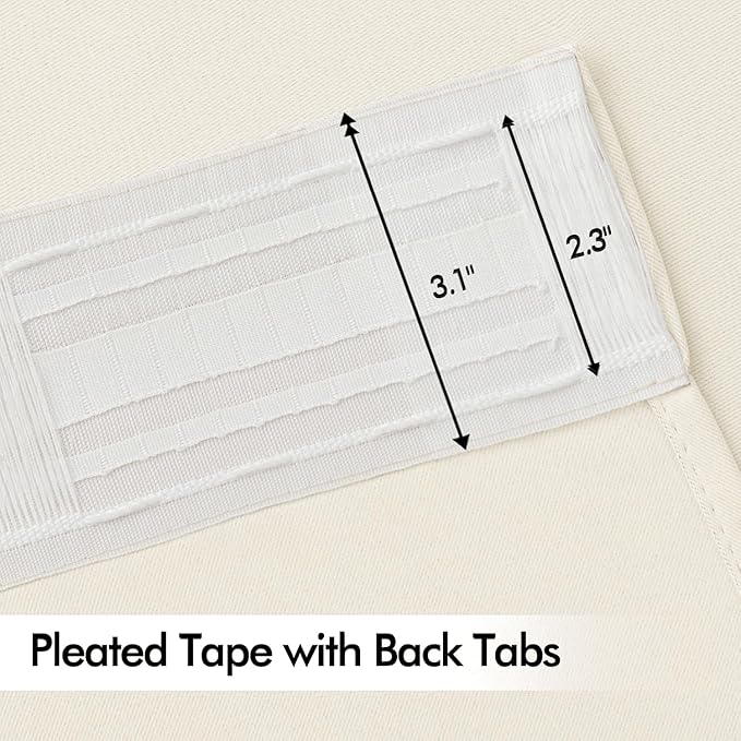 MIULEE Birch Back Tab Blackout Curtains 52x72 Inches Long 2 Panels Set | Rod - Image 4