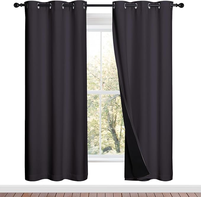NICETOWN 100% Blackout Window Curtain Panels, 2 Pieces, 42-inch Wide Per Panel by NICETOWN