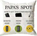 ONFAON Papa Gifts Throw Pillow Case, Papa's Spot Throw Pillow Covers 18 x 18 by ONFAON