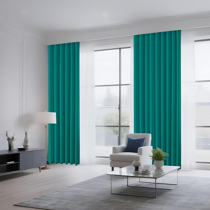 CUCRAF Turquoise Blackout Curtains 84 inch Length 2 Panels Set, Rod Pocket Room - Image 8
