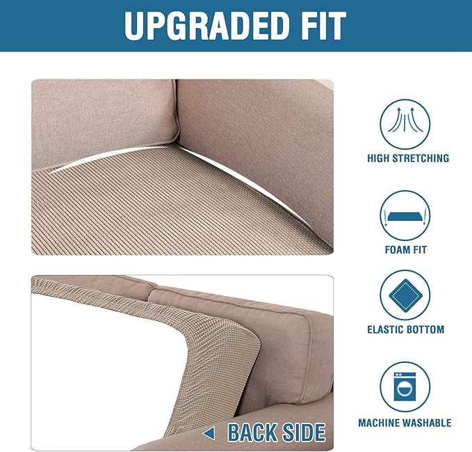 H.VERSAILTEX Super Stretch Individual Seat Cushion/Couch Slipcover Sets Thick - Image 6