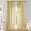 OWENIE Gold Sheer Curtains 120 Inches Long 2 Panels Set, Airy Lightweight Sheer by OWENIE