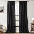 Black Linen Curtains 90 inches Long by Jolilight