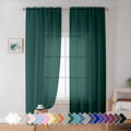 Simplebrand Hunter Green Sheer Curtains 72 Inches Long 2 Panels by Simplebrand