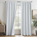 RYB HOME White 100% Blackout Curtains, Thermal Insulated Heat & UV Blocking by RYBHOME