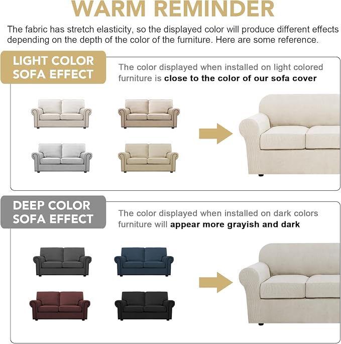 H.VERSAILTEX 3 Piece Stretch Sofa Covers - Image 4