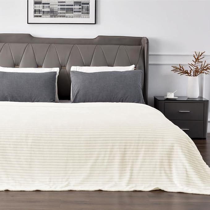 BEDELITE Fleece Blanket King Size – 3D Ribbed Jacquard Soft and Warm Decorative - Image 2