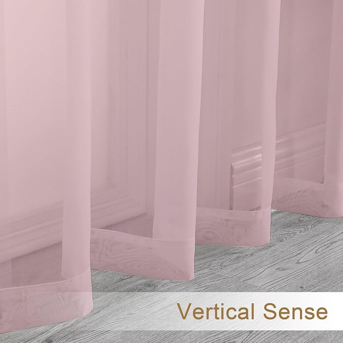 Chyhomenyc Sheer Valance Tiers Curtains 2 Panels, Elegant Light Filtering Rod - Image 9