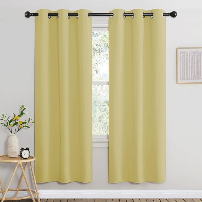 NICETOWN Paler Yellow Room Darkening Curtains by NICETOWN