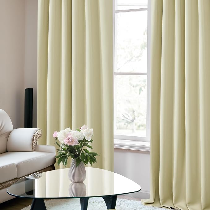 Deconovo Blackout Curtains, Thermal Insulated, W52 x L54 2 Panels, Back Tab - Image 6