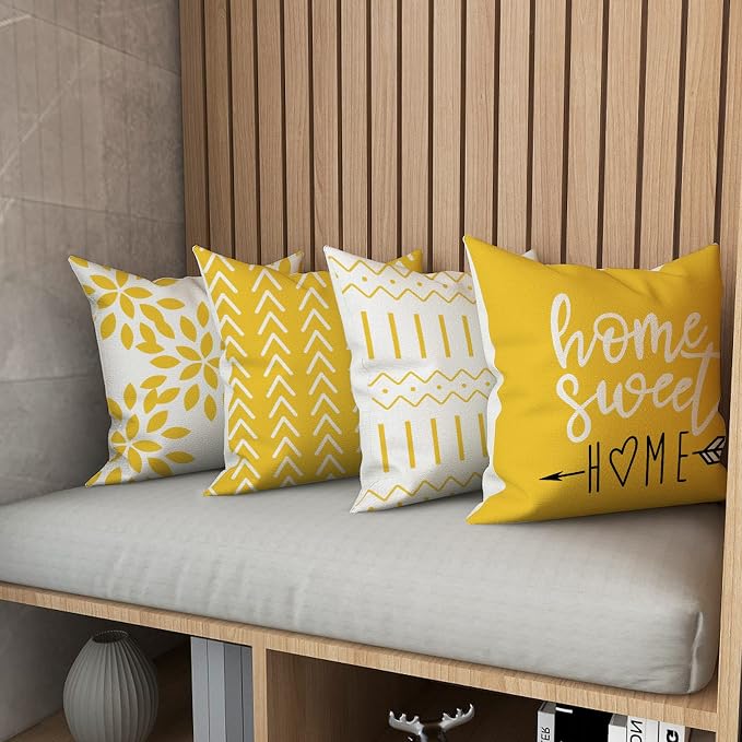 YCOLL Pillow Covers 22x22 Set of 4, Modern Sofa Throw Pillow Cover, Decorative - Image 5