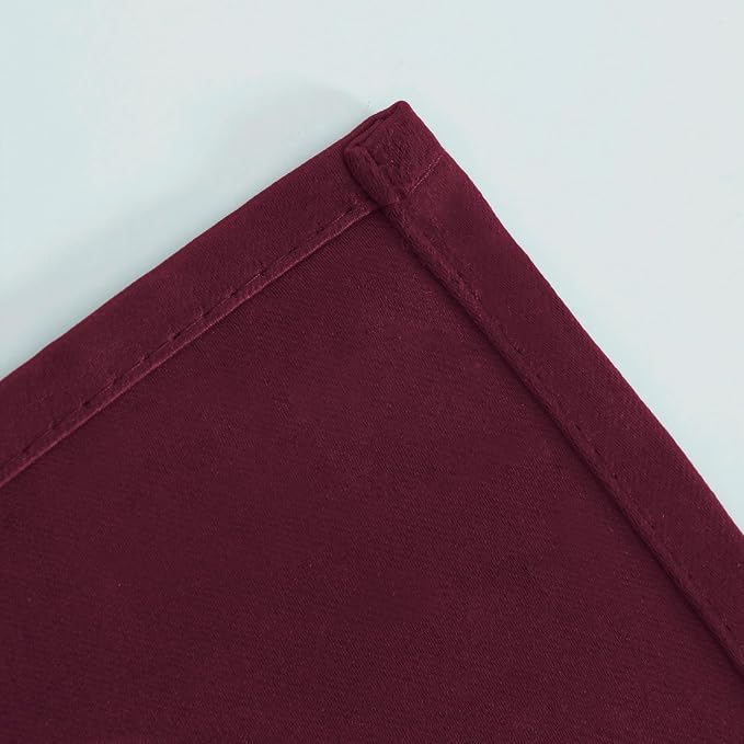 Blackout Curtains 52 x 90 Inch Long Burgundy Red Curtains Set of 2 Panels Room - Image 7