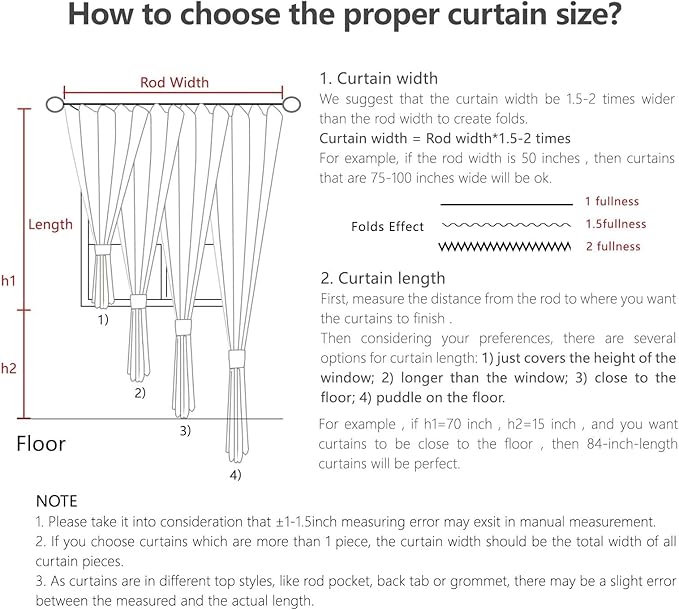Joydeco Khaki Custom Solid Single Blackout Curtain - Image 7