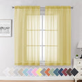 Aiyufeng Yellow Sheer Curtains 63 Inches Long 2 Panels Set, Semi Transparent by Aiyufeng