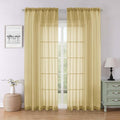 Lecloud Gold Sheer Curtains for Bedroom 84 Inches Long 2 Pcs, Light Filtering by Lecloud