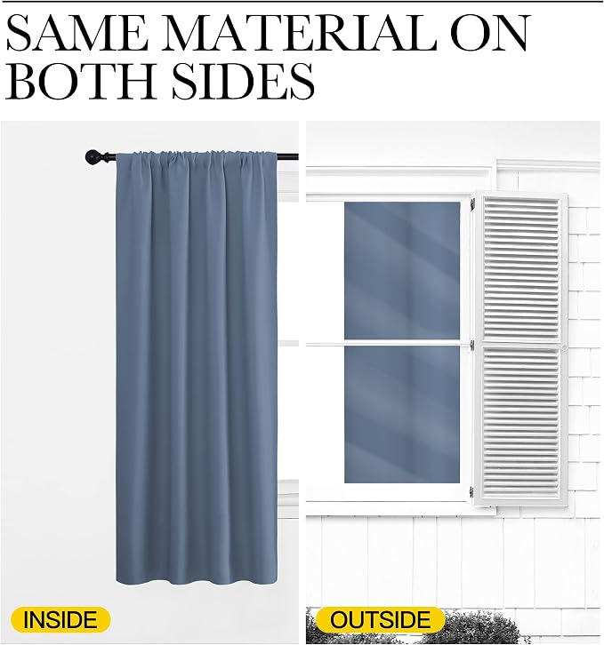 NICETOWN Bedroom Curtains, Home Decoration Solid Thermal Insulated Draperies & - Image 5