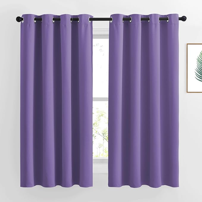 NICETOWN Blackout Curtains 63 inches Long, Grommet Window Treatment Energy by NICETOWN