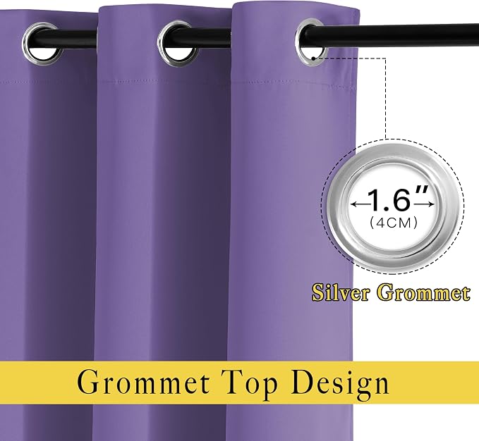 NICETOWN Blackout Lilac Purple Curtains - Image 2
