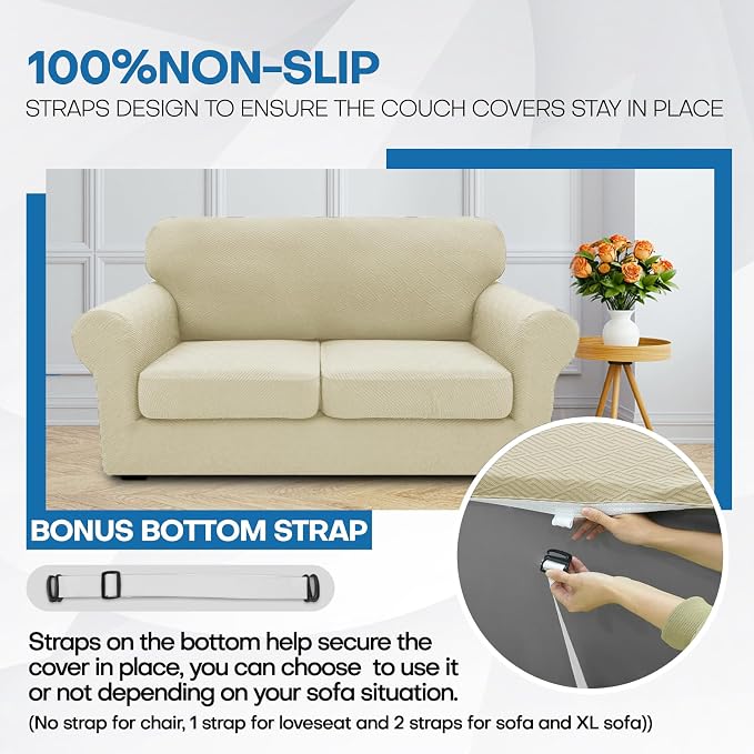XINEAGE New 4 Pieces Couch Covers - Image 5