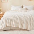 BEDELITE Full Size Blanket for Bed, 300GSM Soft & Warm Fleece Cream White by BEDELITE