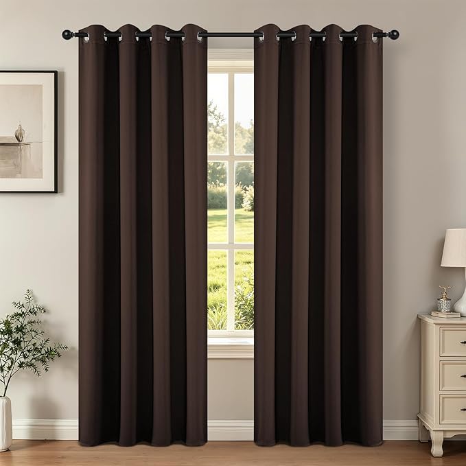 Joydeco Blackout Curtains 84 inches Long 2 Panels Set, Thermal Insulated Long by JOYDECO