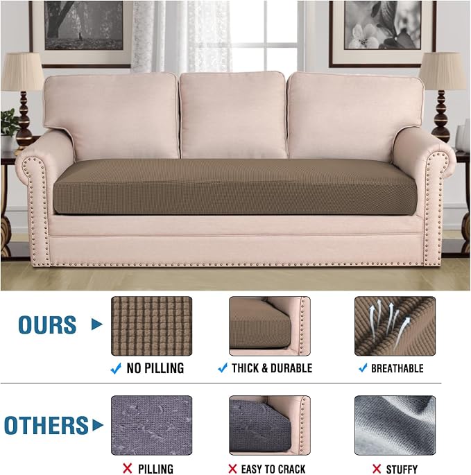 H.VERSAILTEX Super Stretch Individual Seat Cushion Covers Sofa Covers Couch - Image 2