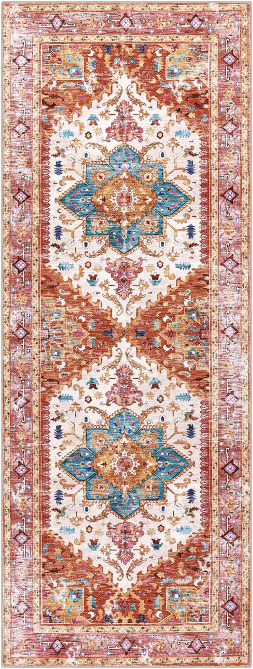 Yamaziot Washable Runner Rug, 2x6 Non-Slip Boho Vintage Hallway Rug Runner - Image 3