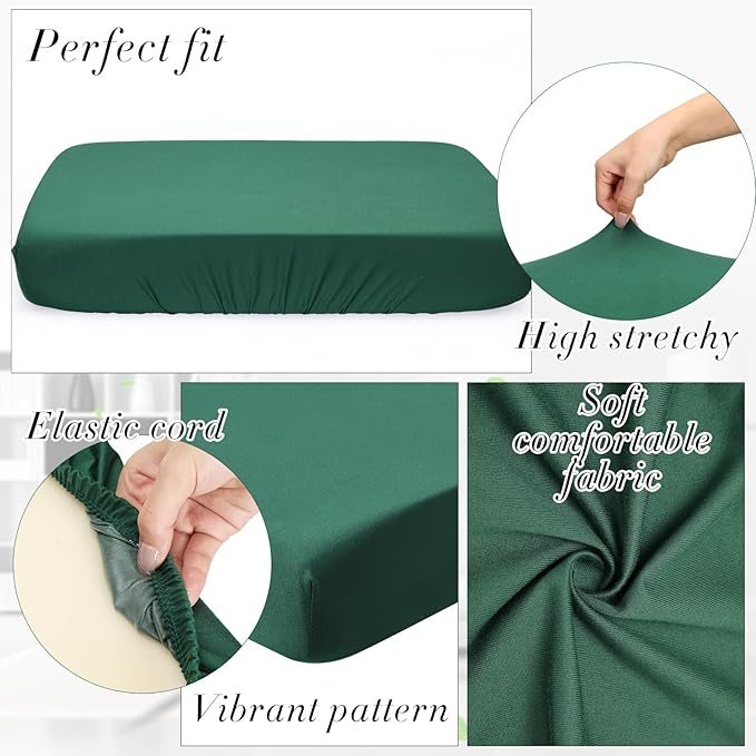 Newwiee 8Pcs Patio Cushion Covers Stretch Outdoor Cushion Cover Replacement - Image 3