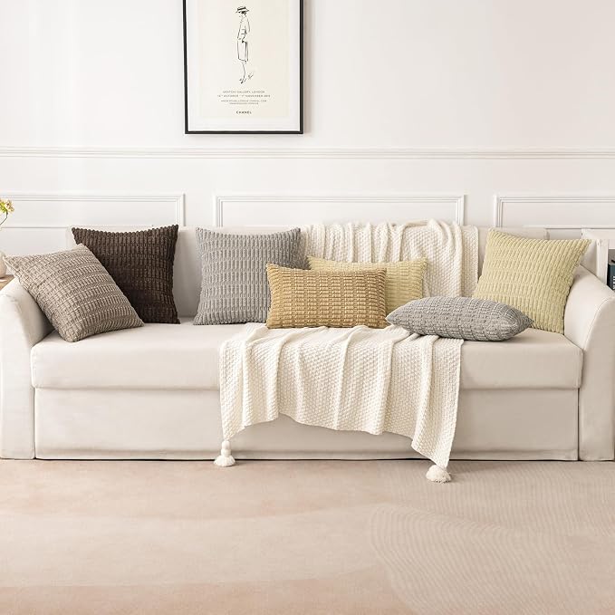 MIULEE Pack of 2 Corduroy Decorative Throw Pillow Covers 16x16 Inch Soft Boho - Image 7
