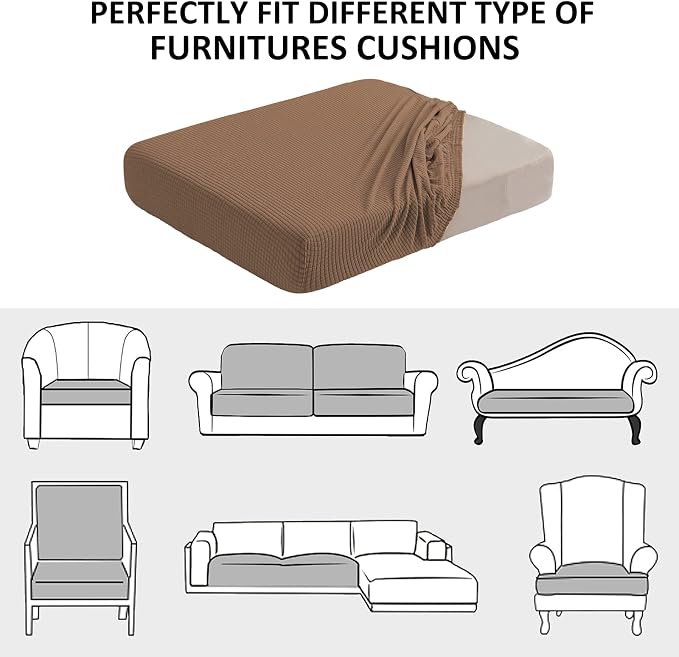 Water Resistant Couch Cushion Covers, Stretch Sofa Seat Slipcover - Image 7