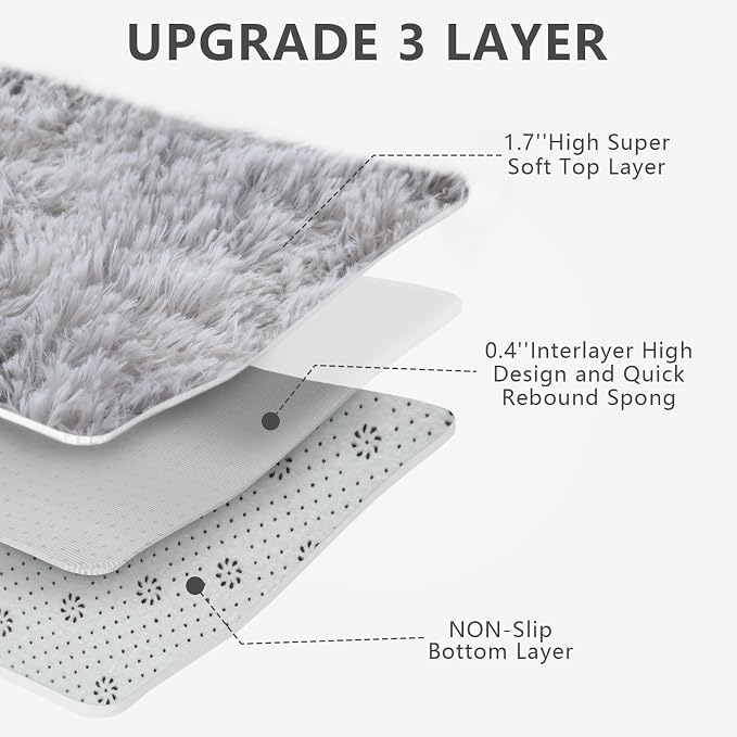 Shag Area Rugs for Bedroom Living Room, 6X9 Ultra Soft Fluffy Area Rugs for Dorm - Image 5