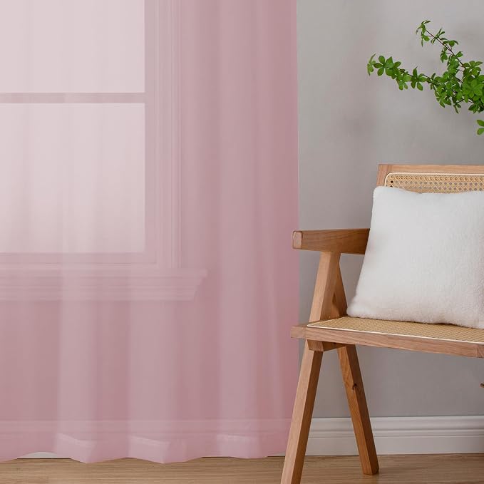 Chyhomenyc Blush Pink Sheer Valances - Image 9