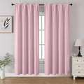 CUCRAF Light Pink Blackout Curtains 72 inch Length 2 Panels Set, Rod Pocket by CUCRAF