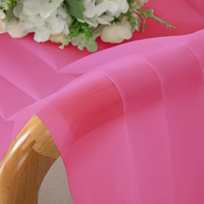 OVZME Sheer Curtains 63 inch Length 2 Panels Set - Image 3