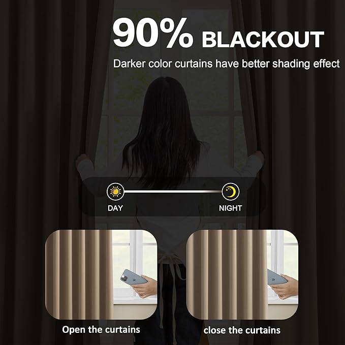 Pinch Pleated Blackout Curtains 92 Inch Long 2 Panels - Image 3