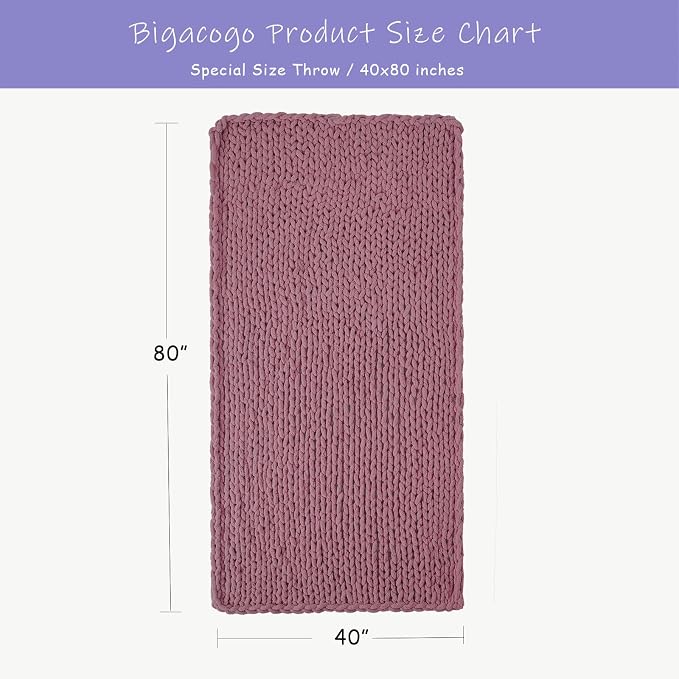 Bigacogo Chunky Knit Throw Blanket - Image 2