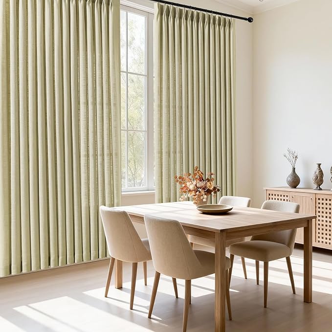 Pinch Pleated Linen Curtains 84 Inch Length 2 Panels Set, Light Filtering Linen - Image 7