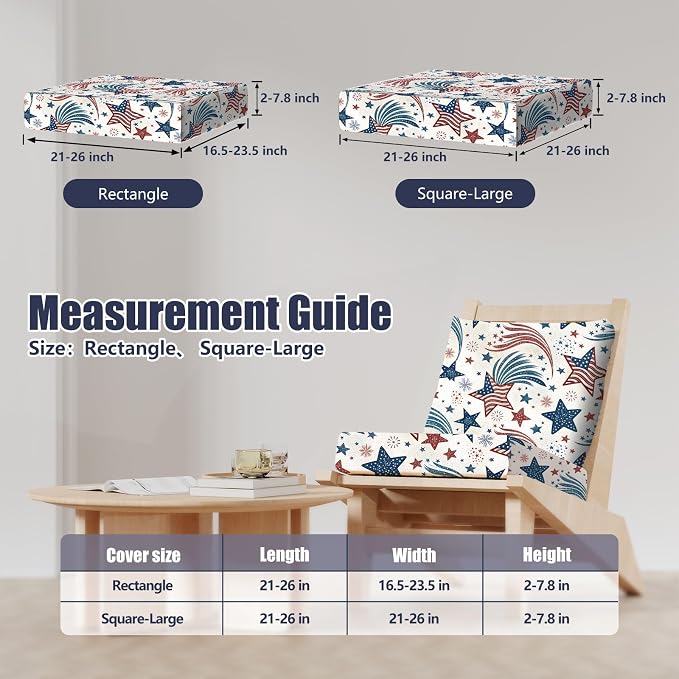 8Pcs Stretch Patio Cushion Covers, Outdoor Couch & Sofa Replacement Slipcovers - Image 2