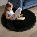 Ashler faux fur rug, Fluffy Shaggy Area Rug Ultra Soft 3 x 3 Feet Round Fur Rug by AshlerHomeDeco