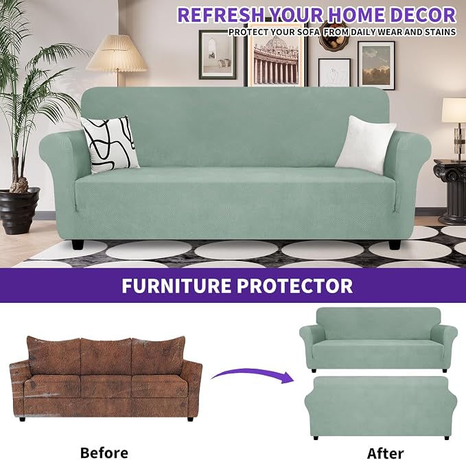 ZNSAYOTX Oversized Super Stretch Couch Cover, New Striped Sofa Covers - Image 3