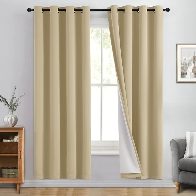 Yakamok 100% Blackout Curtain Panels 72 inches Cold and Light Blocking Drapes by Yakamok
